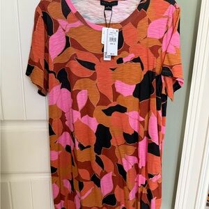 Sanctuary Pink and Orange Abstract Short Sleeve T-shirt Dress